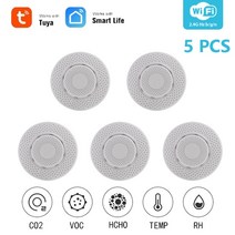 미세먼지측정기 공기질측정기 초미세먼지측정기 tuya wifi air box co2 sensor voc gas detector smart air quality monitor 온도, 5개
