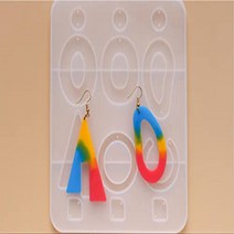Crystal Drop Earrings ear pendant mold geometric set mold resin ring Handmade (V-shaped), 1