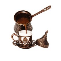 터키 식 커피 추출 기 버터 구리 포트 체즈베 동 이브릭 주전자 잔 팟 메이커 turkish coffee pot moka pot 4인 200 ml турка для кофе 장, 1개