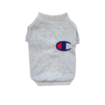 유스도그 봄 가을 강아지옷 챔피언 면 반팔 티셔츠, 그레이