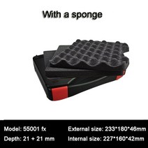 공구 상자 방수 박스 가방 알루미늄 하드 케이스 철재 함 대형 장비 다기능 웨어 도구, 55001스펀지