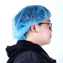 부직포 일회용 위생모 헤어캡 조리모 실험실 100p, 블루