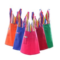 고급 비단 색동 앞치마 (170), 진하늘, 1개