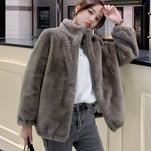 가을 겨울 패션 재킷 여성 39s 2022 기질 우아한 옷깃 슬롯 형 느슨한 주머니 따뜻한 밍크 모조 모피