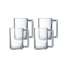 유리 내열 머그컵 세트 커피잔 머그잔 320ml 4P 세트, 색상