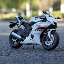 WELLY 1/12 야마하 YZF-R6 다이 캐스트 오토바이 모델 차량 컬렉션 Autobike 쇼크 업소버 오프로드 Autocycle 완구, 상자를 가진 백색