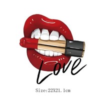 레오파드 프린트 입술 패치 의류용 열전달 열 스티커 DIY 워셔블 티셔츠 아이언 온 트랜스퍼 소녀, 한개옵션1, 10 A044L