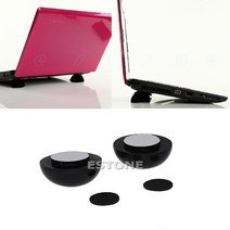 2pcs 인체 공학적 노트북 데스크 스탠드 볼 쿨러 볼 볼 풋 브래킷, 검은색