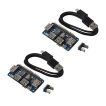 랜선 분배기 허브 인터넷 라즈베리 파이 3 2 제로 w 확장 보드 용 2x4 포트 usb 허브 모자 직렬 디버깅 용 uart에 usb, 파란, 01 파란