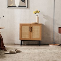 [모던하우스] ON 로렌 천연라탄 2문 도어 수납장, 선택:단일상품