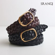 에스랑제이 여성 가죽벨트 타원 골드 꽈배기 WG964