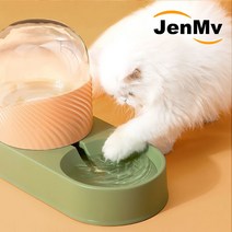 JENMV 스마트 반려동물 고양이 강아지 자동 급식기 자동급수기 2L, 자동 급수기, 그린 오렌지
