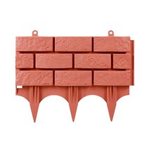 차폐휀스 담장공사 단독 주택 카페 담장 펜스 정원 마당 테두리 플라스틱 울타리 공장 울타리 모방 벽돌 diy 장식 파티오 잔디 경로 풍경 산책로 꽃 침대 bor, 빨간색