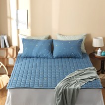 더온 별앤달 미끄럼방지형. 고정밴드형 침대패드l MS.S.SS.Q, 조이블루