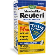 프로바이오틱스 Natures Way Primadophilus Reuteri 프로바이오틱 소화 및 건강 지원 50억 개의 살아있는 배양균 30 캡슐, [01] 일