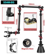 NEWACALOX 회로 기판 홀더 핫 에어 건 스탠드 롱 핸들 솔더링 PCB 용 세 번째 핸드 디 재 작업, SS4M-BS