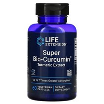 [해외직구] 라이프익스텐션 커큐민 터메릭추출물 60베지캡슐 슈퍼 바이오 강황 추출물, 1개, 60정