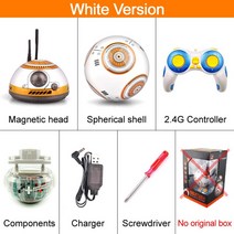 테라섹트 RC카 90km BB-8 공 RC BB 8 Droid 로봇 20.5G 원격 제어 지능형 액션 피규어 모델 장난감, 01 No original box
