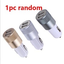 3 색 듀얼 USB 자동차 키트 충전기 알루미늄 합금 어댑터 3.1A 자동 차량 금속 빠른 Usb 휴대 전화, [04] rondom  color