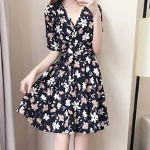 바캉스 여름여행 데이트 청순한 플라워 패턴 원피스
