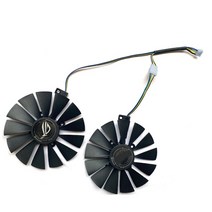ASUS Radeon RX 470 570 용 95mm FDC10M12S9-C 0.25RX470 RX570 4G ROG STRIX 게임 OC 그래픽 카 냉각 팬, [01] 2개