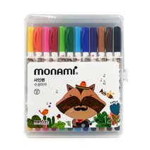 모나미 모니주 12색 사인펜 신형케이스, 5개, 블루