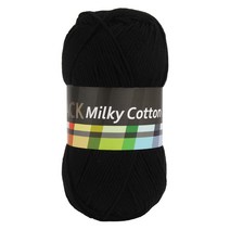 밀키코튼(블랙라벨) 1볼 뜨개실 4/0-5/0 털실, 02번 검정
