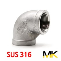 명인코리아 MK 스텐 나사 엘보 90도 SUS316 (14726), 1개