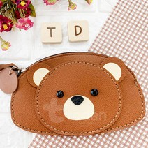 대진교육 가죽 동물 미니 파우치 (5종), 곰