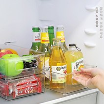 제이와이홀딩스 1+1 냉장고 수납함 투명 깔끔 정리함 야채 계란 과일 트레이, 투명(2개)