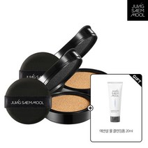 정샘물 에센셜 스킨 누더 롱웨어 쿠션 리필 2개 + 에센셜 물 클렌징 폼 20ml, 01 페어라이트