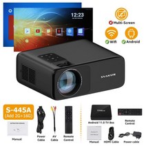 샤오미빔프로젝터SVANUR-풀 HD 네이티브 1080P 휴대용 프로젝터 비머 TV 박스 LED 7000 루멘 LCD 비디오, 03 S-445A add OS 16G