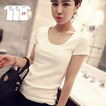 제이앤티 데일리 라운드 반팔 무지 티셔츠 3P