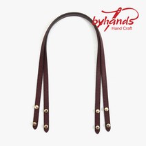 바이핸즈 가죽 리벳장식 숄더 가방손잡이끈, 사피아노, 와인, 1개