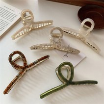 [도매기프트] 13.7cm 빅사이즈 고급 마블 일자 꼬임 올림머리 헤어 집게핀