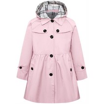 여아용 싱글 브레스트 트렌치 코트 드레스 아우터 만 2~12세 핑크