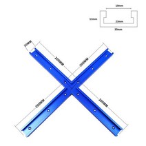 슬라이딩 각도 절단기 T-트랙 T-슬롯 목공 미터 트랙 크로스 커넥터 레일 가이드 슈트 원형 톱 플립 테이블 교차 부품 세트, 08 B 200mm 4pcs Silver