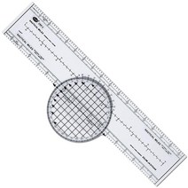 Gonryun Aviation Plotter Slide Rule Rotating Azimuth Engineering Ruler for Navigational Usage, CRP-2