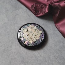 드리다샵 나전칠기 자개 손거울 엔틱 휴대용거울 외국인선물, 오얏꽃(자두꽃), 1개
