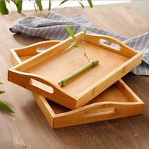 사각 손잡이 우드트레이 카페 대나무 원목 나무 쟁반 카페 트레이 손잡이 나무 우드 원목 쟁반, 3-손잡이트레이-소, 본상품선택