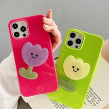 아크릴 스마트톡 튤립 꽃모양 귀여운 에폭시 이지그립 톡홀더 그립팝 스마트폰 거치대 악세사리, 보라