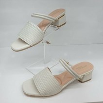 여성 신고 벗기 편한 쿠션 뮬 슬리퍼 샌들 4cm