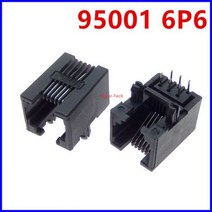 10PCS RJ11 전화 암 소켓 직각 95001 6P6C 잭 pcb 커넥터 4PIN 4/6, 6P6