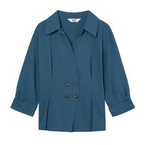 베스띠벨리 오픈카라더블버튼블라우스 BFBAH2403BL