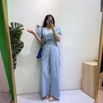 이엘이엘 / (3color)린넨 퍼프 아일렛 바지 투피스