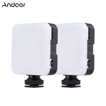 컴썸 링라이트 블랙 +알루미늄 플립락 삼각대세트 Andoer-42LED 울트라 브라이트 LED 비디오 조명 DSLR 카메라 라이브 스트림용 콜드 슈 마운트가 있는 6000K 색온도, 02 Black 2PCS, 03 2 PCS