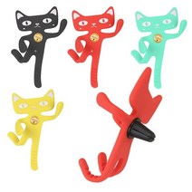 [정원전산] 실리콘 고양이 거치대 캣치폰 [스마트폰/송풍구/집게(클립)/그립/레드], 레드