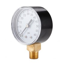 0-60psi 1/4 NPT 90mm 방사형 공기 압력 게이지 유압 게이지 오일 압력 게이지 수압 측정기, 한개옵션0