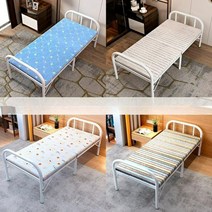 고시원침대 접이식 싱글 좁은방 기숙사 자취방 침대, 폭75CM-파란색과흰색용어