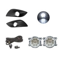 포드 포커스 용 안개등 2 d focus mk2 용 led 안개등 2009-2011 헤드 라이트 안개등 커버 그릴 베젤 하네스 스위치 키트, 1 세트 주도